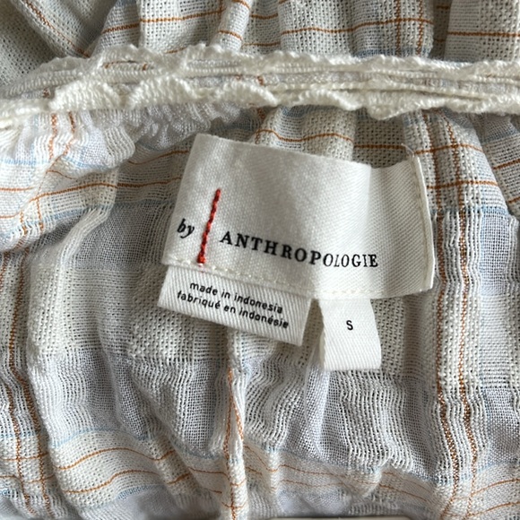 🍃💕NWT Anthropologie Chrissy Ruffled Prairie Check Peasant Blouse Size M - Picture 12 of 15